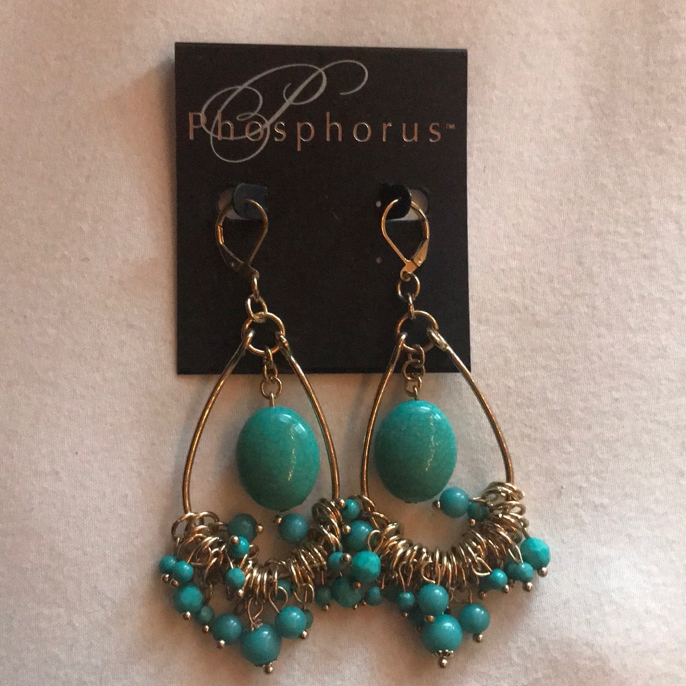 Turquoise and gold earrings